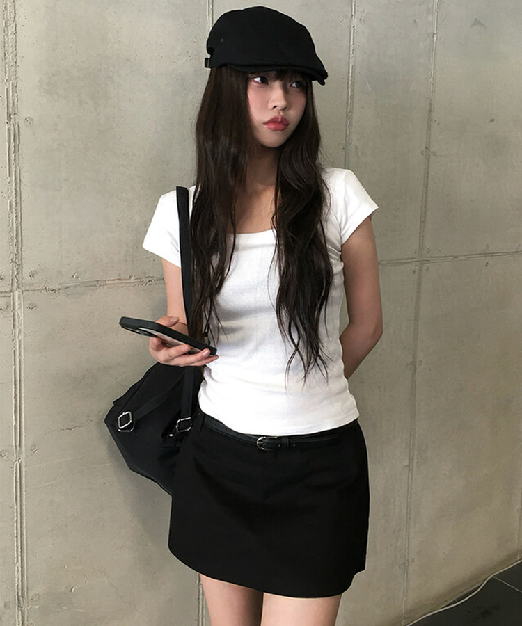 ローミニスカートパンツ BLACK