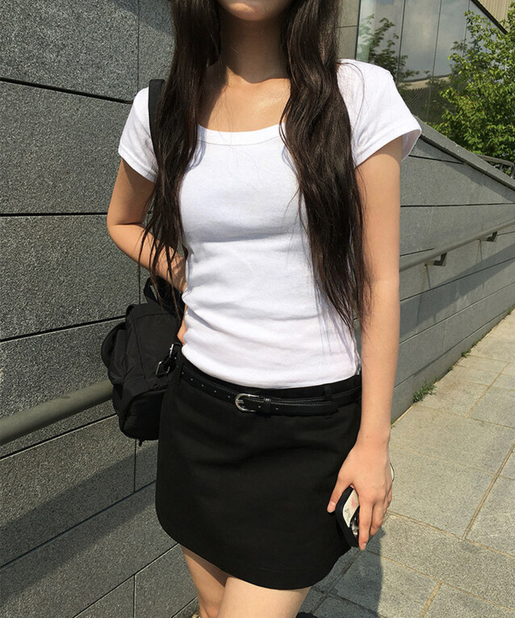 ローミニスカートパンツ BLACK