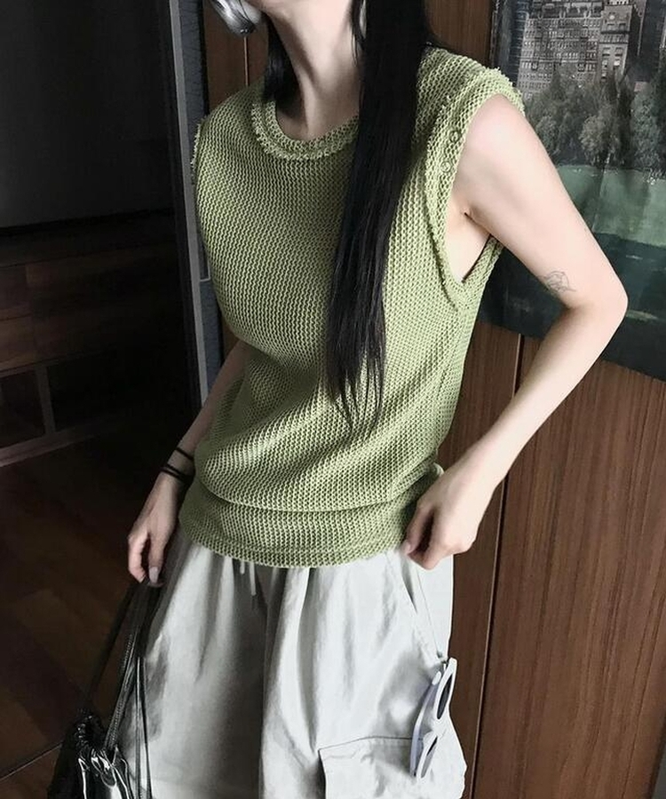 メッシュニットキャミソール OLIVE