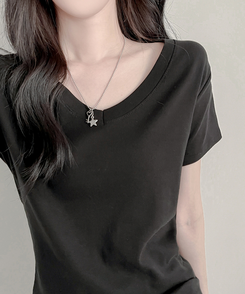 半袖Tシャツ Vネック半袖Tシャツ BLACK