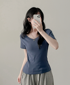 半袖Tシャツ Vネック半袖Tシャツ NAVY
