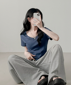 半袖Tシャツ Vネック半袖Tシャツ NAVY