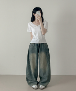 半袖Tシャツ Vネック半袖Tシャツ IVORY