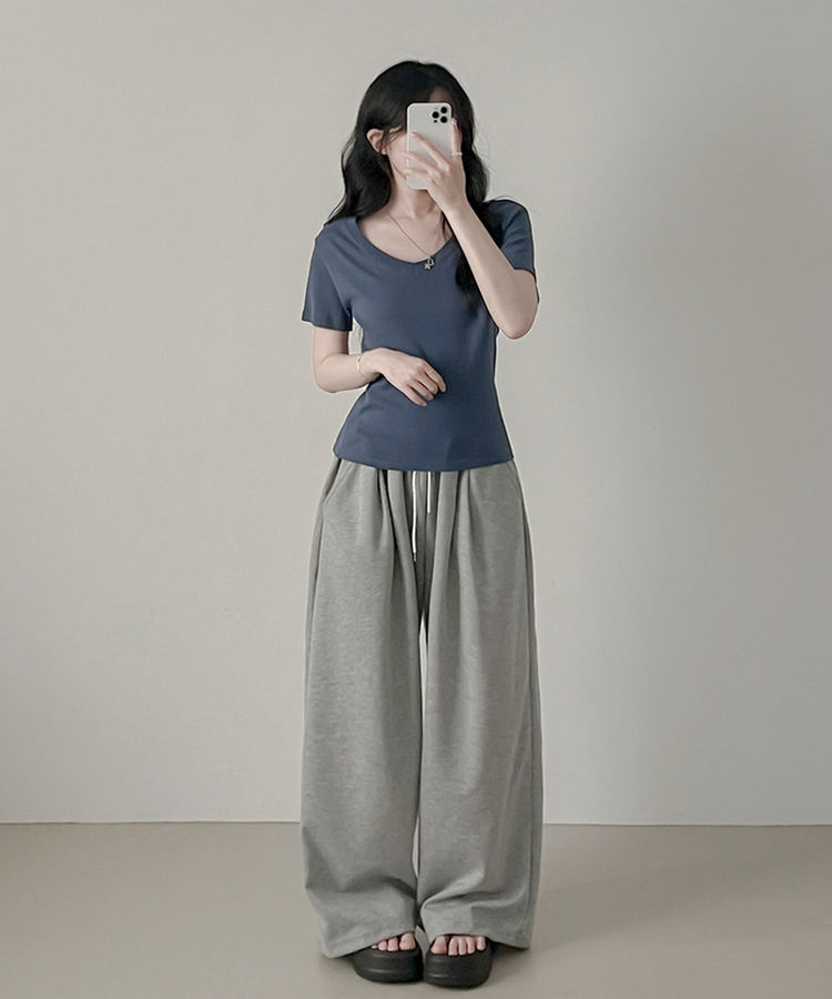 Vネック半袖Tシャツ NAVY