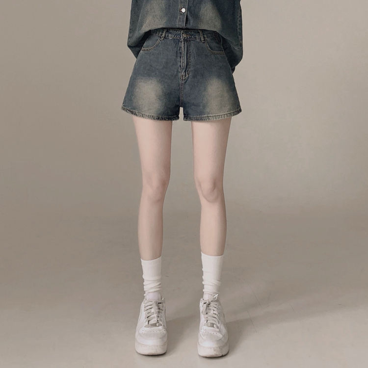 【SET】ウォッシング半袖シャツ ショートパンツ DEEP DENIM