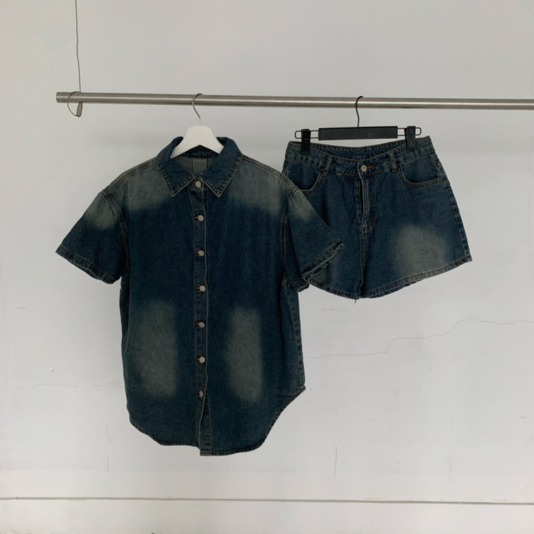 【SET】ウォッシング半袖シャツ ショートパンツ