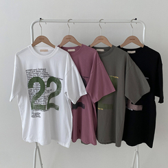 半袖Tシャツ レタリングルーズ半袖Tシャツ