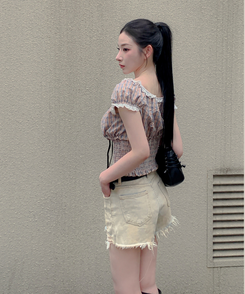 ブラウス リボンチェックキャミソールリ BEIGE