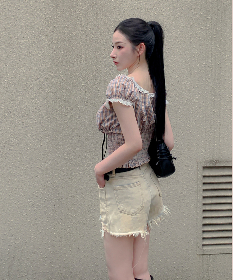 リボンチェックキャミソールリ BEIGE