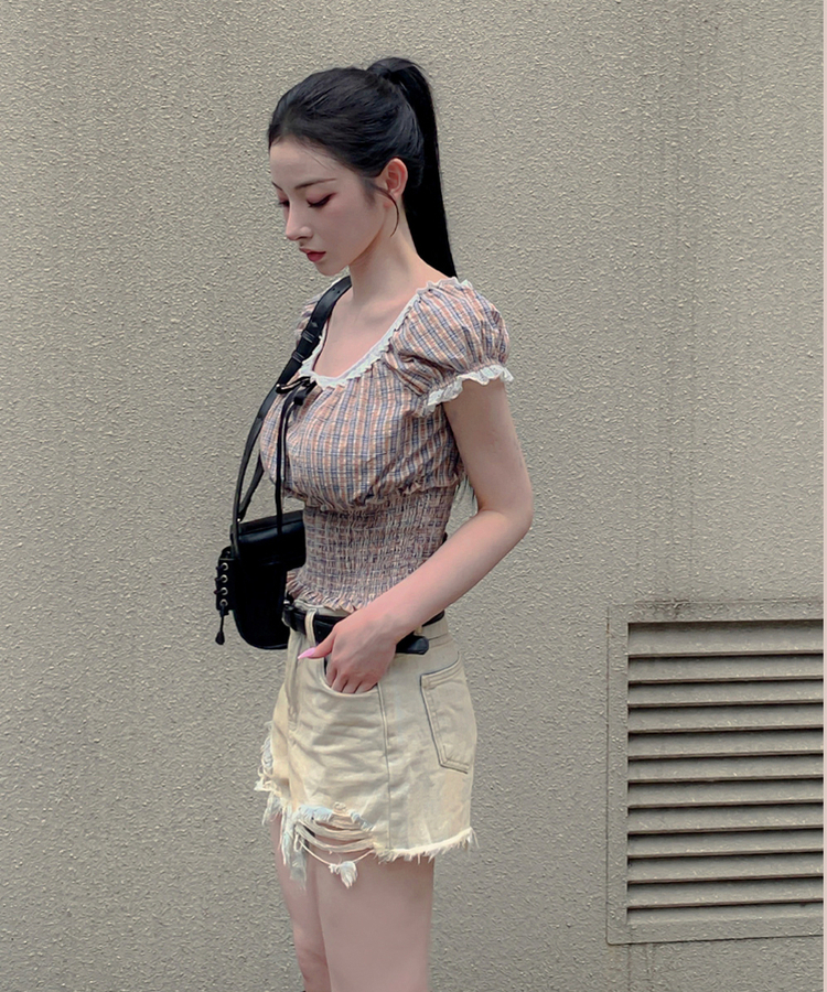 リボンチェックキャミソールリ BEIGE