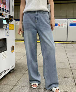 デニム 【丈別】ワイドロングデニムパンツ LIGHT DENIM