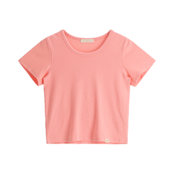 半袖Tシャツ (MADE/しっかりとした縫製/ネックラインの伸びゼロ♥)Petite Note No.15 ミコニ リブコットン半袖Tシャツ