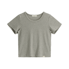 半袖Tシャツ (MADE/しっかりとした縫製/ネックラインの伸びゼロ♥)Petite Note No.15 ミコニ リブコットン半袖Tシャツ