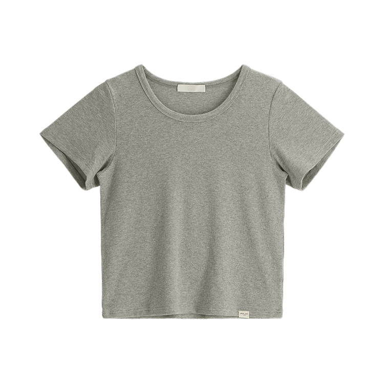(MADE/しっかりとした縫製／ネックラインの伸びゼロ♥）Petite Note No.15 ミコニ リブコットン半袖Tシャツ