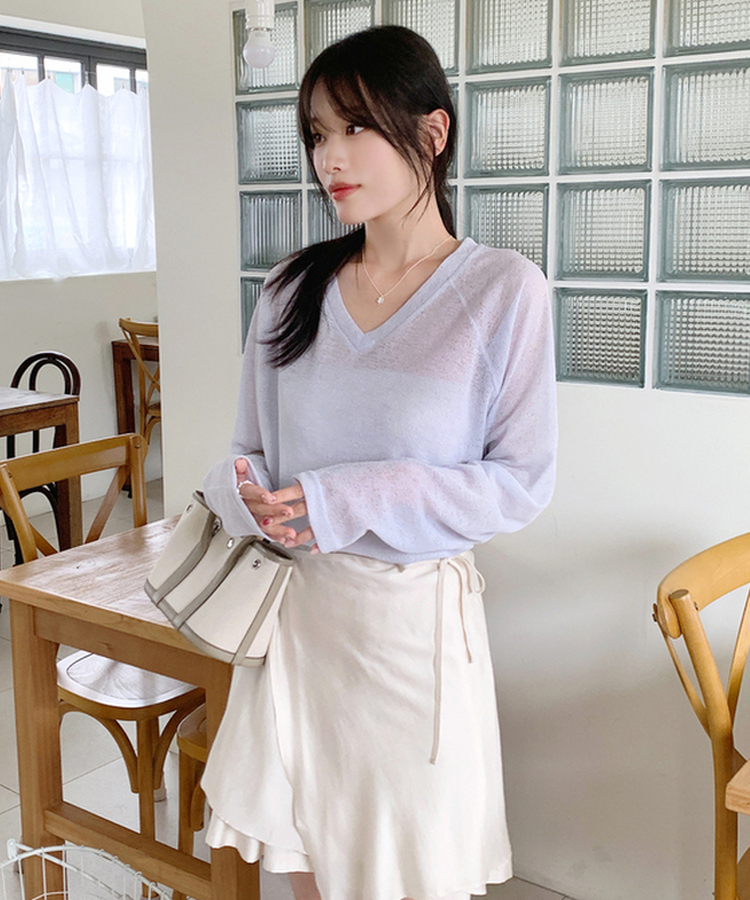 サルセーション ブルータイダイ VネックTシャツ Mサイズ 男女兼用】綿100%VネックTシャツ(半袖) - ファッション通販なら