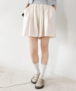 ミニスカート 【SET】ラップスカート ショートパンツ CREAM