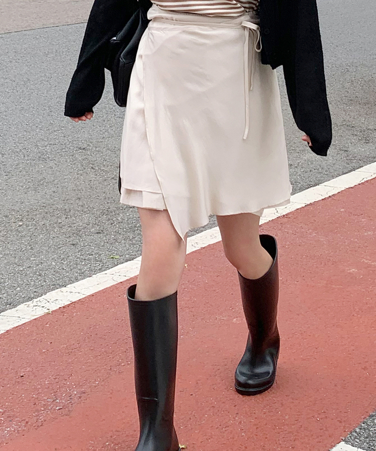 【SET】ラップスカート ショートパンツ CREAM