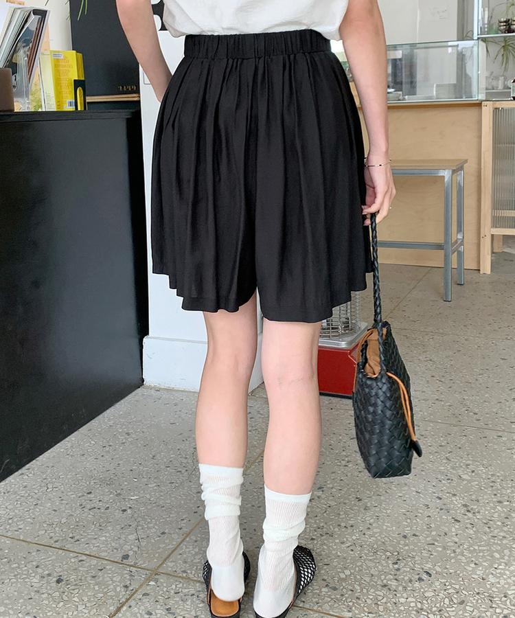 【SET】ラップスカート ショートパンツ BLACK