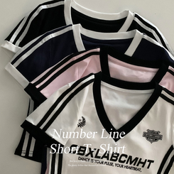 半袖Tシャツ レトロトラックライン半袖Tシャツ