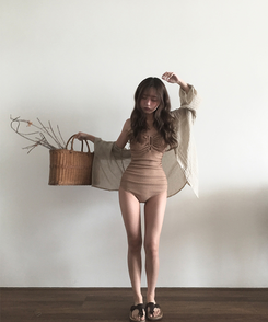 モノキニ サンドシャーリングモノキニ BROWN