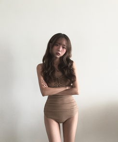 モノキニ サンドシャーリングモノキニ BROWN