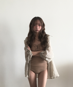 モノキニ サンドシャーリングモノキニ BROWN