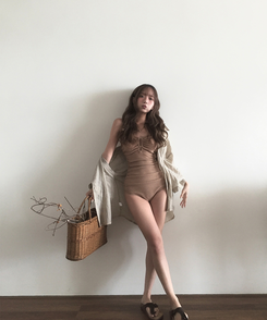 モノキニ サンドシャーリングモノキニ BROWN