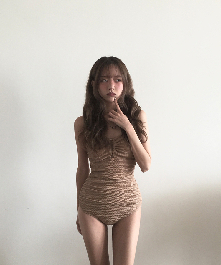 サンドシャーリングモノキニ BROWN