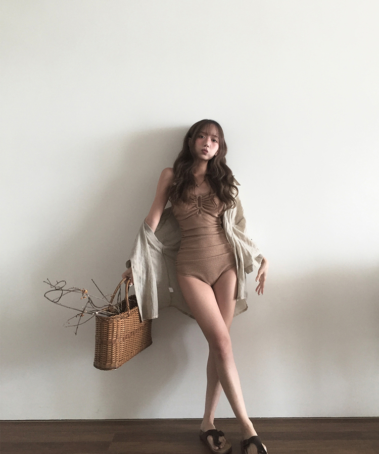 サンドシャーリングモノキニ BROWN