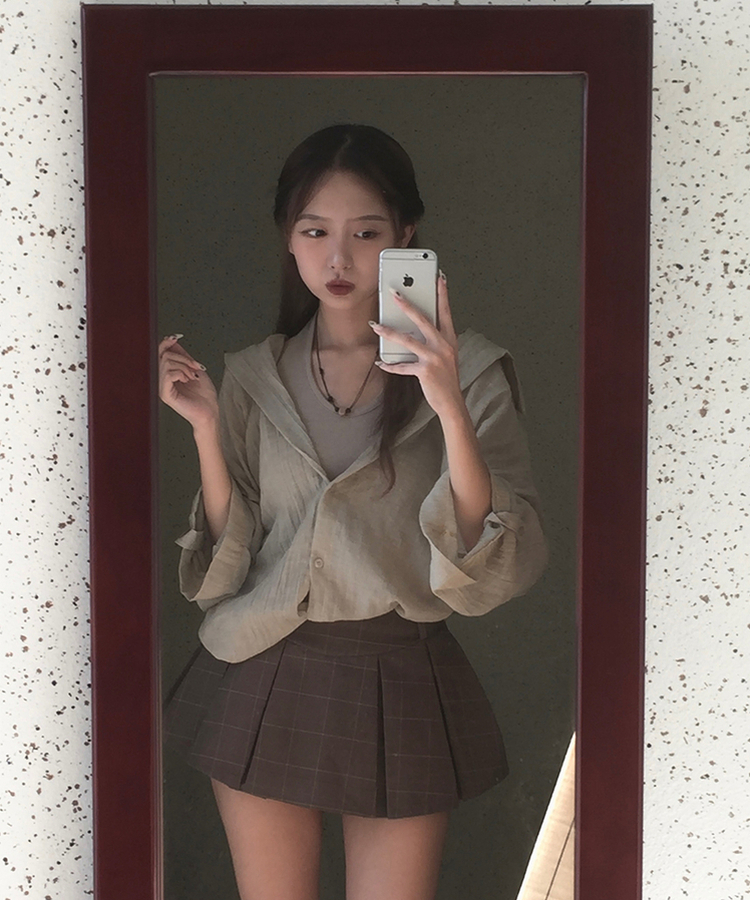 リネンルーズロールアップシャツ BEIGE