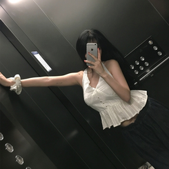 ブラウス パンチングホルターキャミソール WHITE