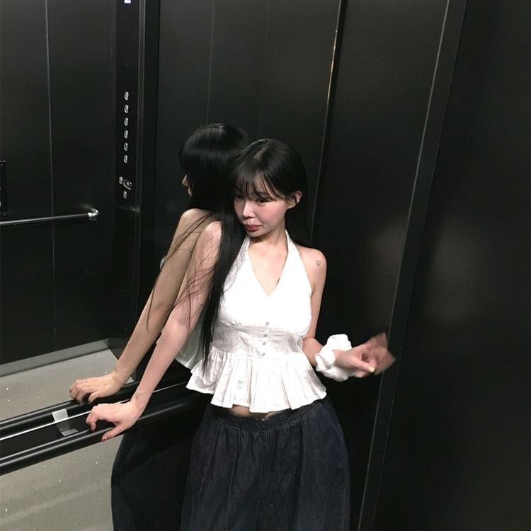 パンチングホルターキャミソール WHITE
