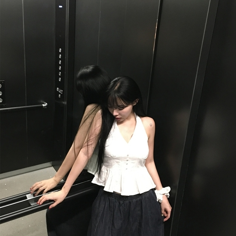 パンチングホルターキャミソール WHITE