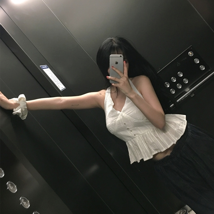 パンチングホルターキャミソール WHITE