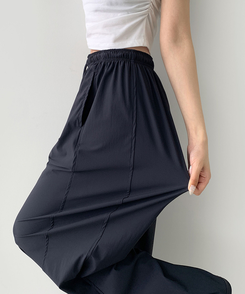 ワイド 【丈別】ナイロンスパンワイドバンディングパンツ NAVY