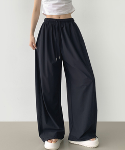 ワイド 【丈別】ナイロンスパンワイドバンディングパンツ NAVY