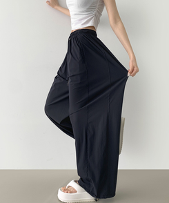 ワイド 【丈別】ナイロンスパンワイドバンディングパンツ NAVY