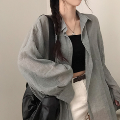 シャツ バルーンオーバーフィットシャツ GREY