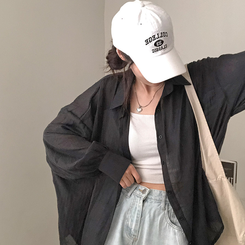 シャツ バルーンオーバーフィットシャツ BLACK