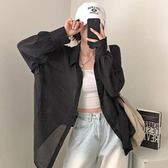 シャツ バルーンオーバーフィットシャツ BLACK