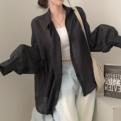 シャツ バルーンオーバーフィットシャツ BLACK
