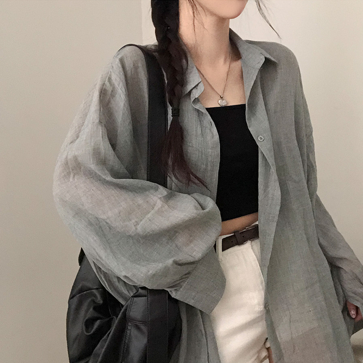 バルーンオーバーフィットシャツ GREY