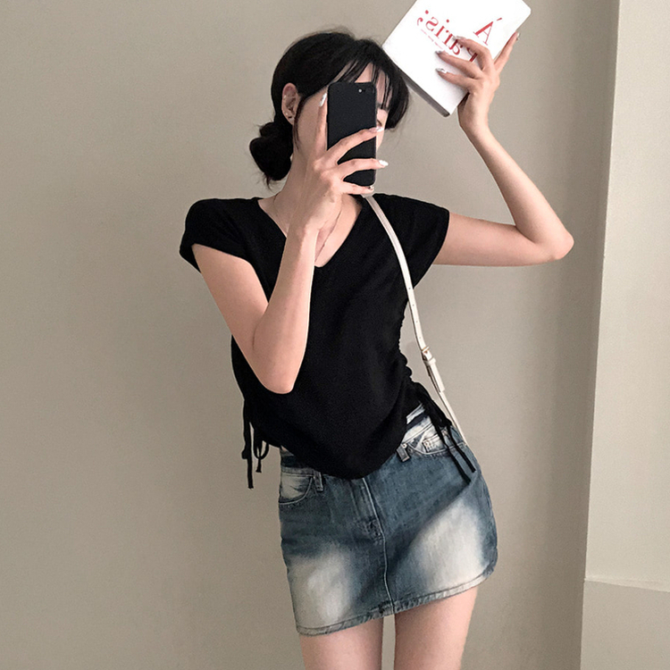 ニット ストリングキャミソールニット(5color) BLACK