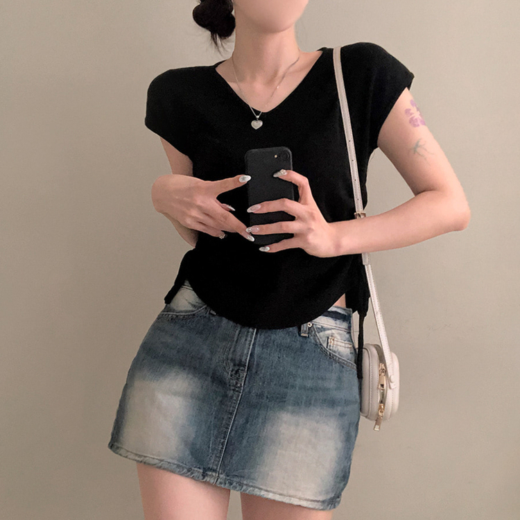 ニット ストリングキャミソールニット(5color) BLACK