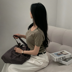 ニット リネンペンダント半袖ニット(10color) KHAKI