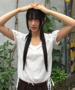 半袖Tシャツ ドットシャーリングリボンアノラックジップアップ WHITE