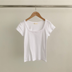 半袖Tシャツ スクエアスリムクロップ半袖Tシャツ(5color)