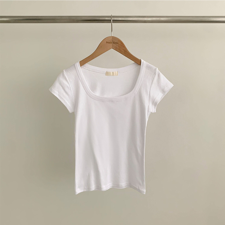 スクエアスリムクロップ半袖Tシャツ(5color)