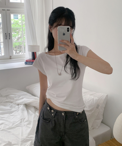 半袖Tシャツ ウィークリーボートネック半袖Tシャツ IVORY