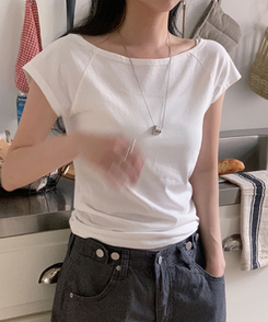 半袖Tシャツ ウィークリーボートネック半袖Tシャツ IVORY